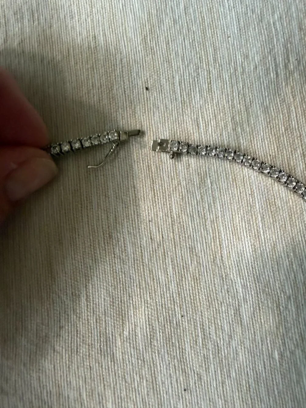 OBJKTS cubic zirconia PINK necklace WORN ONCE 40cm length